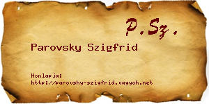Parovsky Szigfrid névjegykártya